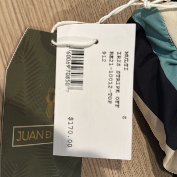 Juan Dios Iris Stripe Off Shoulder Bikini Top - Picture 5 of 8